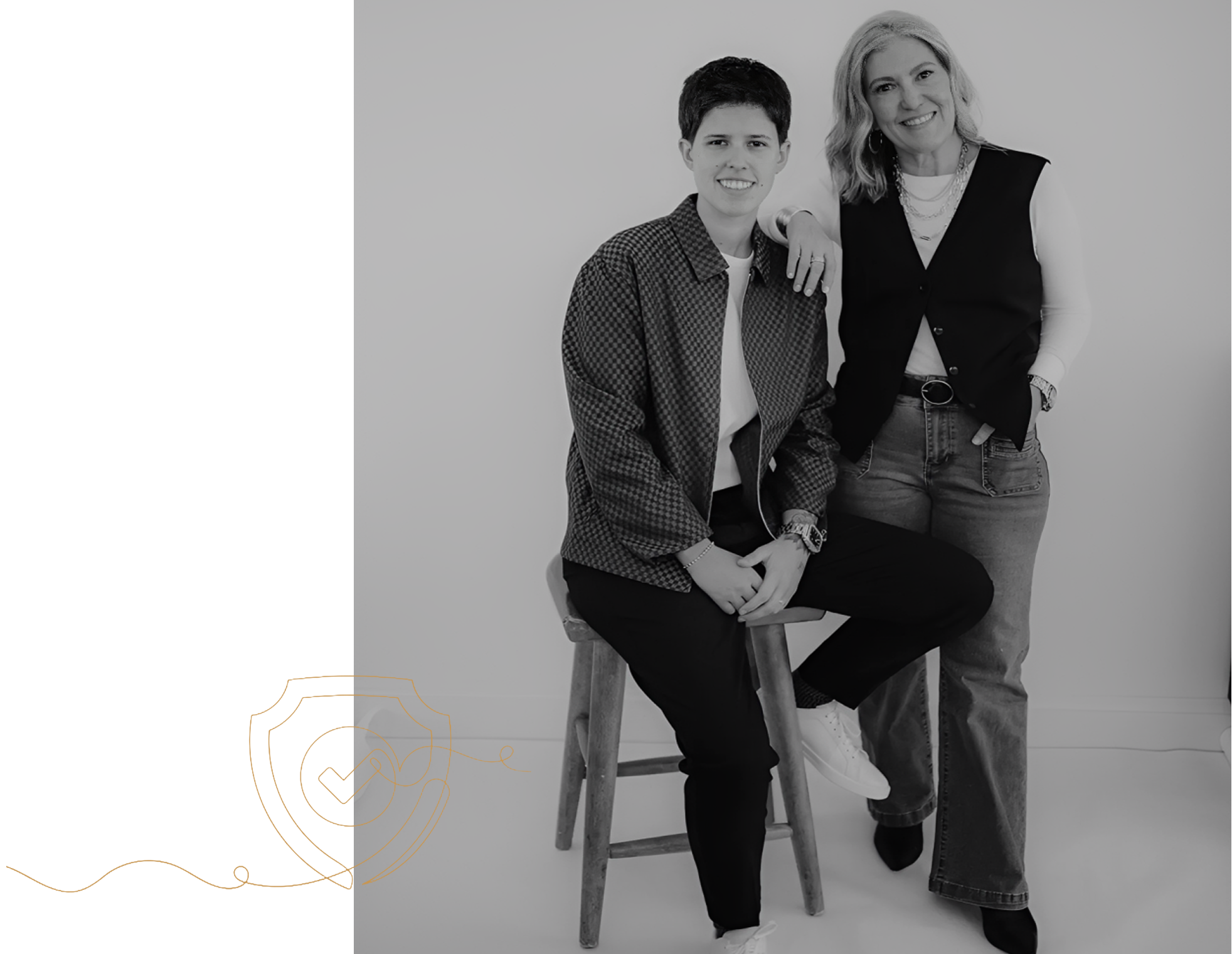 Casual portrait of two smiling individuals